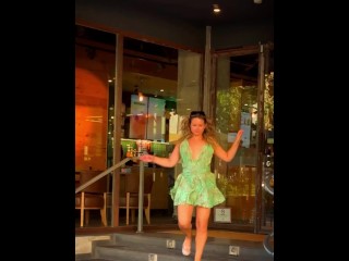 (No Panties, No Bra) Minidress Adventure with nothing on underneath
