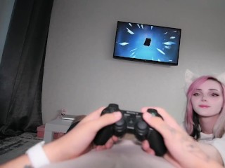 Bitch fucks my dick while I play Genshin Impact - pinkloving 💖