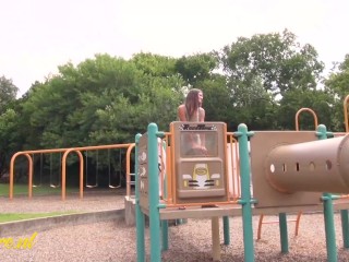 Voyeur MILF Michelle Plays With Her Hairy Pussy In Public