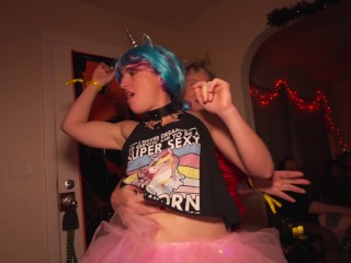 Kinky queer Halloween orgy: Taming a Unicorn in Heat