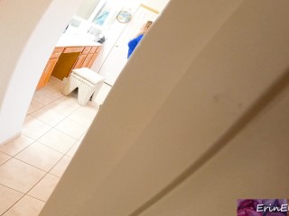 Peeping on stepmom while she undresses for her bath