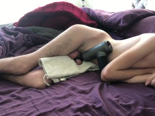 Big dick quadriplegic using massage gun