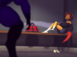Caught at a bus stop