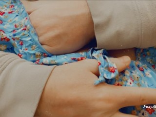 Dirty hobby. Petting in the subway. His fingers under dress
