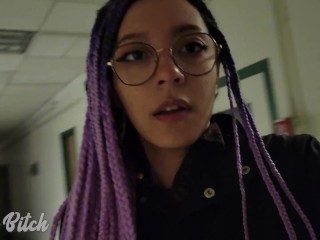 Handcuffed to College Campus Stairwell and Publicly Masturbating