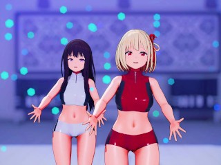 【MMD Lycoris Recoil 4k/60fps】《(錦木 千束 Chisato)(井ノ上 たきな Takina)》~《(HoneyWorks) Fansa / mona)》