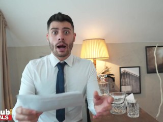FAKEhub - Posh English blonde MILF gets her mature pussy fucked in first class airport lounge