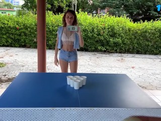 YouTube Show: Strip Game Beer Pong with Mini Bikini Beauty