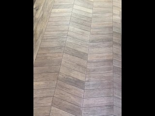 My friend gets horny so I suck his cock in the fitting room of the clothing store in public