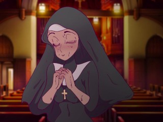 A nun imagines being fucked in front and behind in a prayer booth ! Hentai ,Cartoon ,Parody !