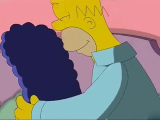 The simpsons having a great time in Bed