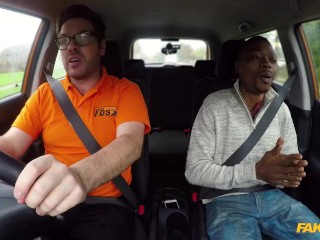 Fake Driving School - FULL 42 MINUTES Busty UK Blonde fucking a Big Black Cock in a Car
