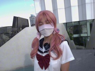日本jk少女，在顶楼泳池卖骚，回家脱了衣服就是干