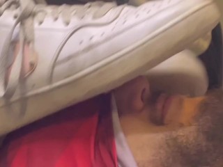 Sweaty gym sock slave is my foot stool - Trailer