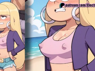Pacifica Northwest jerking off with her tits and ass!
