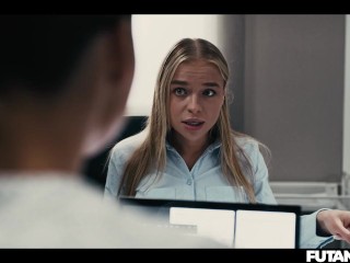 FUTA FUCK - Alexa Flexy Helps Coworker Release Stress By Taking LOADS Of Cum Inside Her Throat