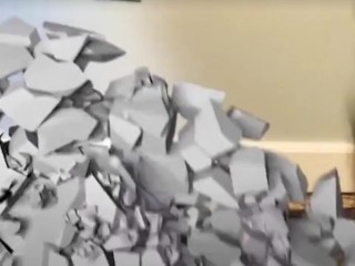 giantess walks through tiny humans home