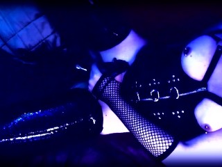 Shiny Plastic Wrapped Stumpy Slut Brings Herself To Orgasm