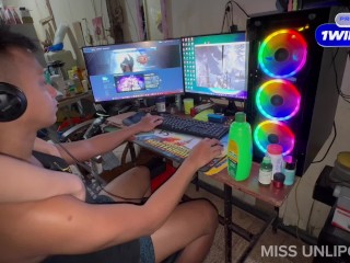 Filipina Stepsis Suck & Swallows Cum While Im Gaming!