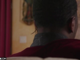 HOTWIFE XXX  - Sexy Ebony Big Tit Wife Lily Starfire Gags On Xmas BBC
