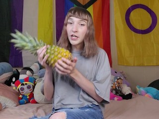 Transgirl Fucks a Pineapple