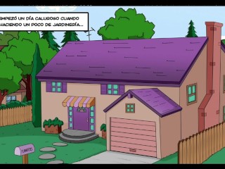 Marge es follada Por Ned, Esposa infiel engaña a su Marido Cuando está trabajando - Los Simpsons Hen