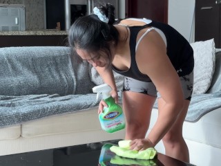 Caught my Asian Horny Maid Masturbating