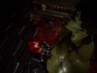 Hulk Smashes Black Widow + Anal