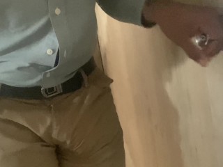 Desperate Pee Guy with BBC Can't Hold Pee and Desperately wets himself