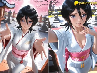 Rukia Kuchiki spreads the boundaries of the spiritual world and her legs