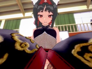 Nekomiya Mana from Zenless Zone Zero Works Out With a Footjob! Hentai POV