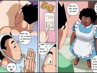Gohan invita a Número 18 a su casa y se la folla delante de Videl