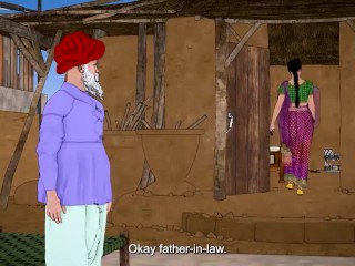 Daughter in law caught her father-in-law masturbating and then had Fucked with him