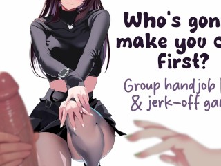 One Guy vs. 5 Women Taking Turns Stroking His Dick 😈 | Jerk-Off Game with Wet Sounds & Whispering