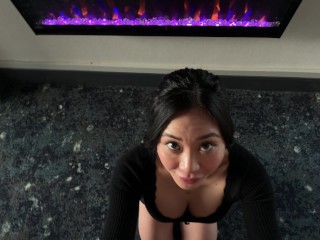 Sneaky Spring Break Gooning Session With Step-Sister While Parents Are In The Other Room!
