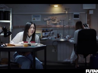Shemale Scientist Gets Lab Infection and Grows Futa Cock Asian Trans Fucks All Natural Russian Girl