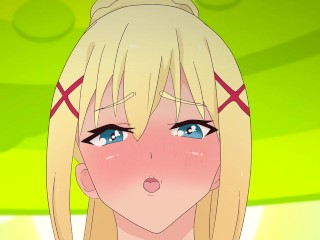 Darkness tore her tights and got stuck in the hole KonoSuba Hentai Anime sex ( cartoon porn ) 2d 202