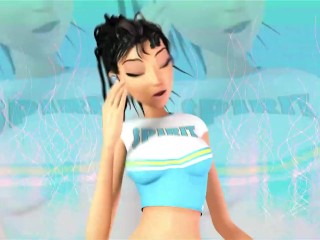 3DGSPOT - Tiny Trans Fucks With Giant Busty Trans! ITALIAN SUBTITLES! UNCENSORED SEX!