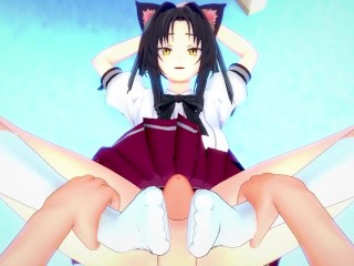 POV Hentai Footjob from Kuroka from Highschool DxD