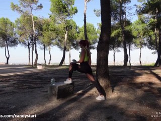 Risky Public Masturbation – Fully Naked and Oiled in Public Park "Full Video"