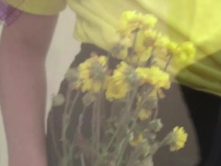 I was at the beach gym, my clothes were dirty with sand... I got a rose and got excited # striptease