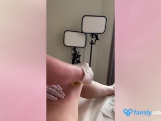 The legs of this Russian beauty are silky smooth thanks to waxing