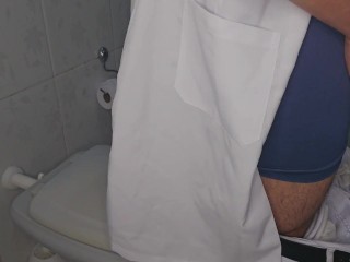 Slutty Nurse Catches Doctor in Hospital Bathroom and Sex Spanking is Emergency!