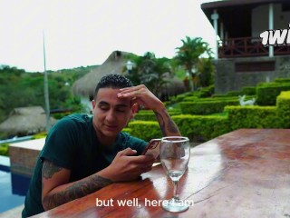 Big booty Colombian waitress Daniela Andrea gets fucked hard on a pool table after being seduced at