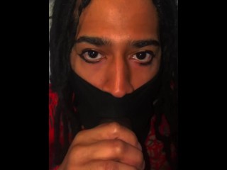 Tgirl Gives Sloppy Blowjob to Stepbro